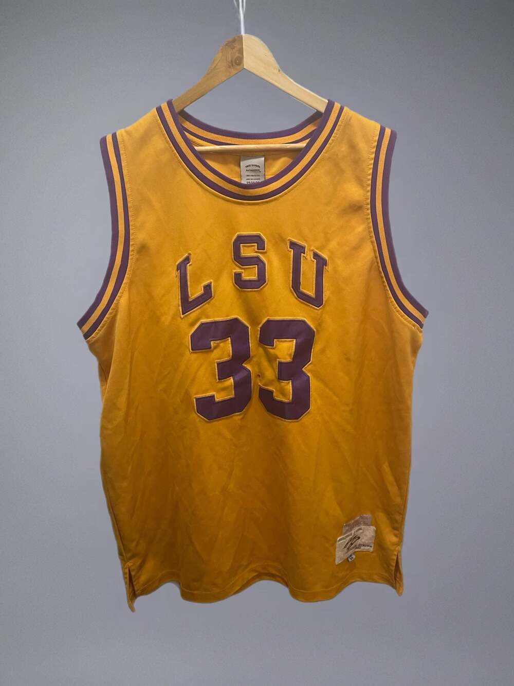 Shaquille O'Neal LSU Tigers #33 True School Authentics 1990 Throwback Basketball